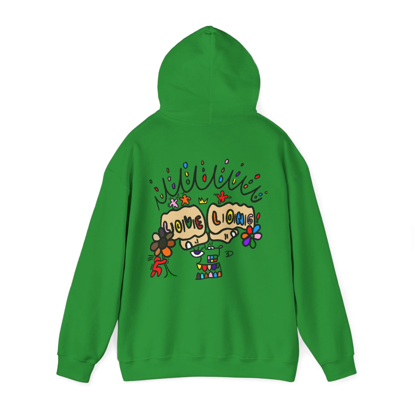 Love Grows Hoodie — Colorful Hand-Drawn Floral Peace Sweatshirt