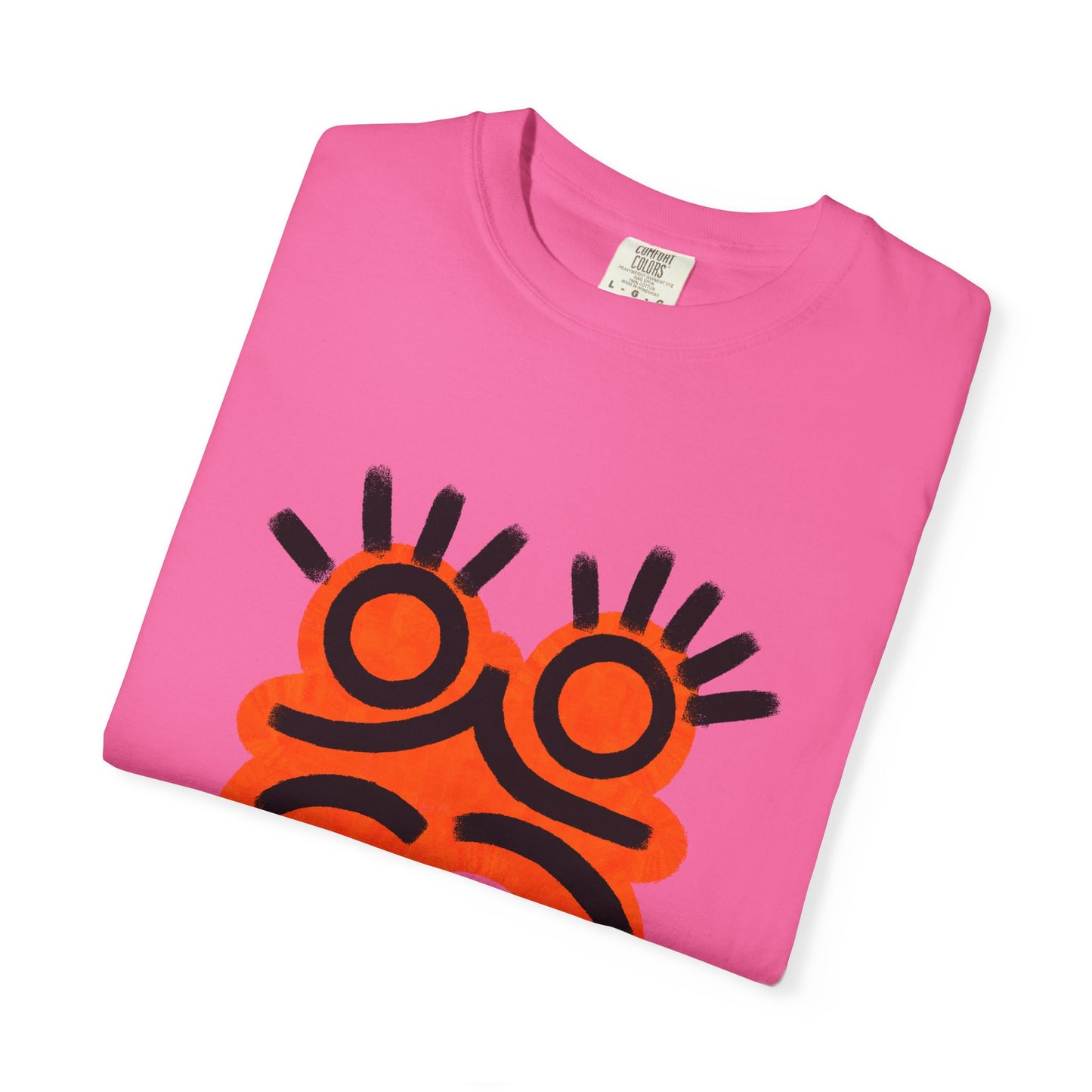 Graphic Tee — Bold Orange Abstract Face T-Shirt