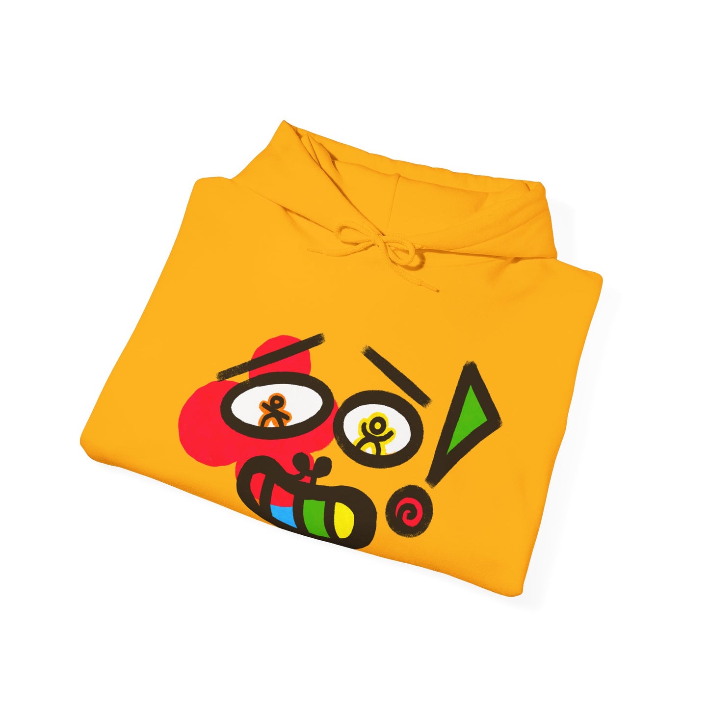 Colorful Abstract Smiley Hoodie — Playful Geometric Face Graphic