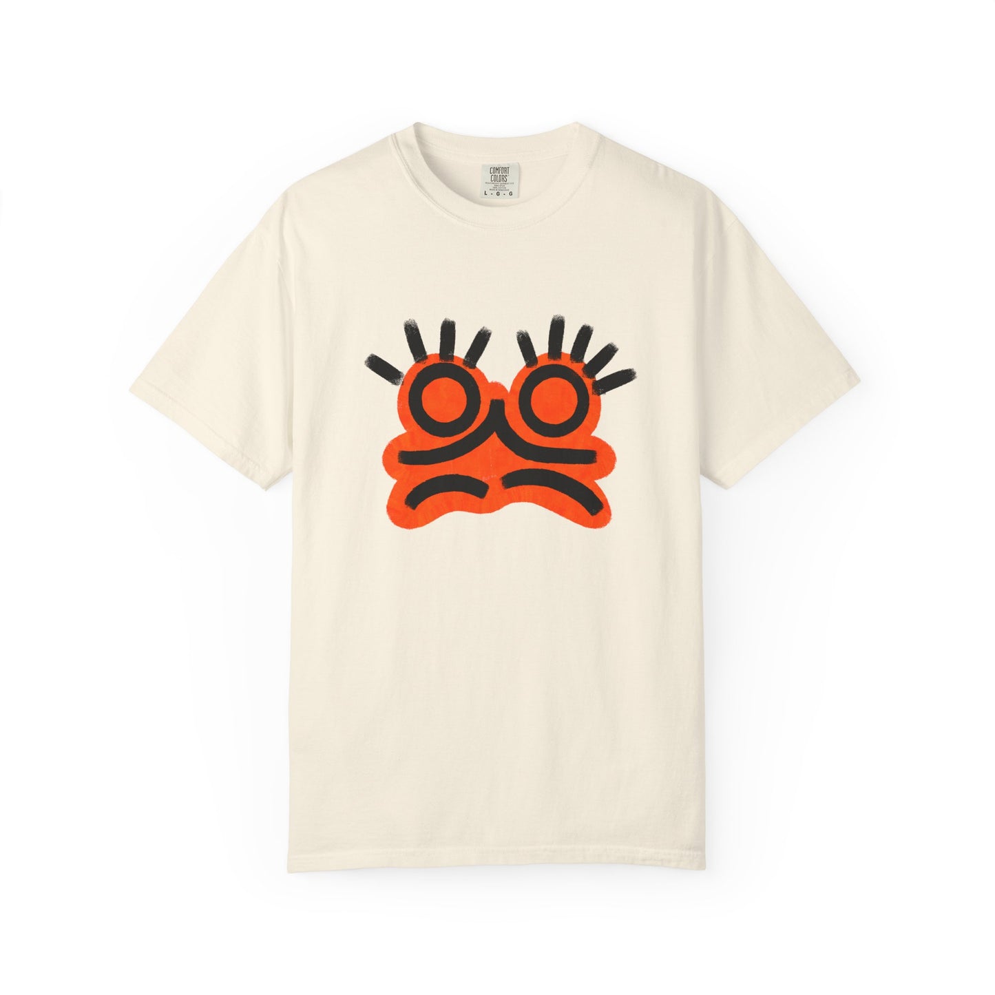 Graphic Tee — Bold Orange Abstract Face T-Shirt