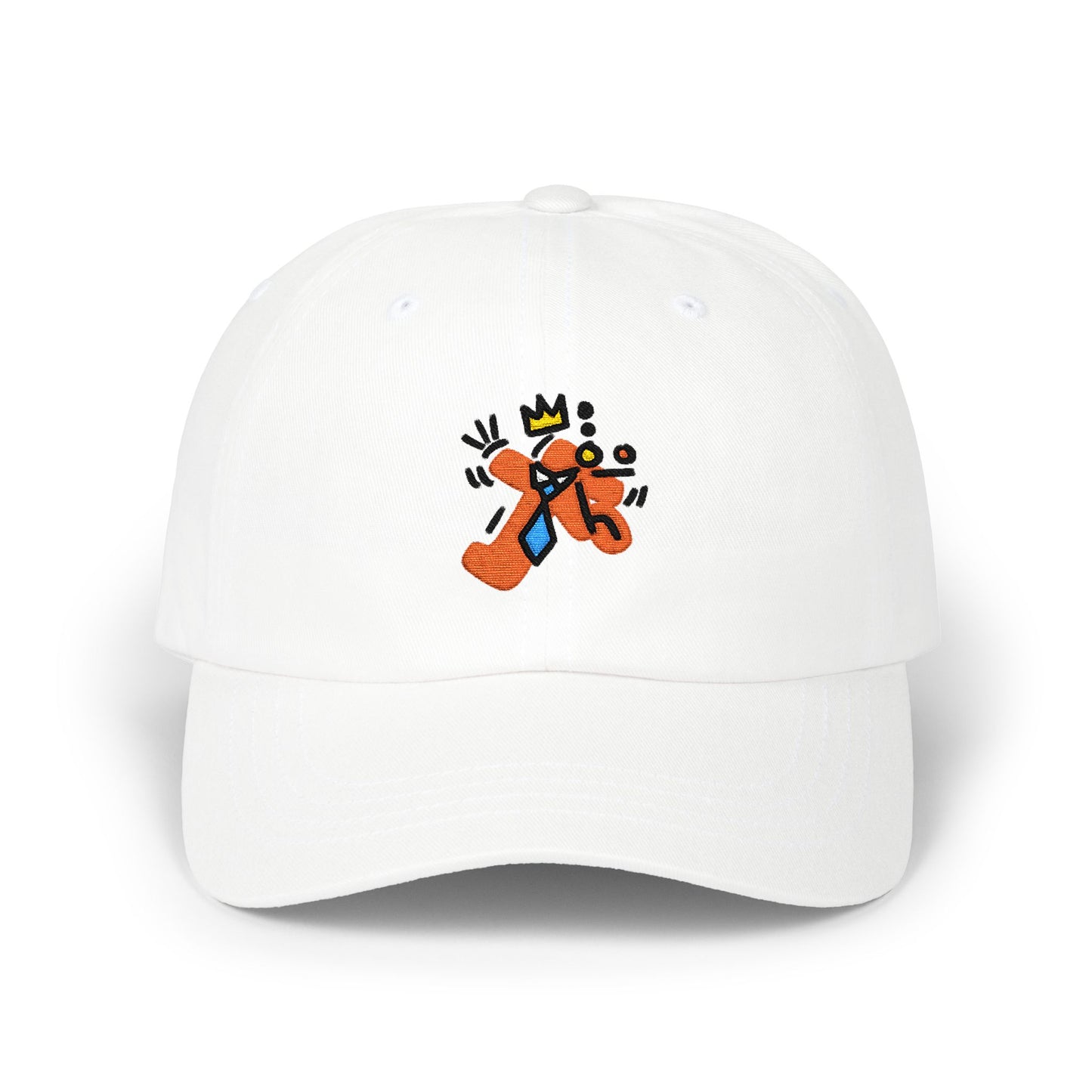 Classic Abstract Cap — Playful Crowned person Embroidered Hat