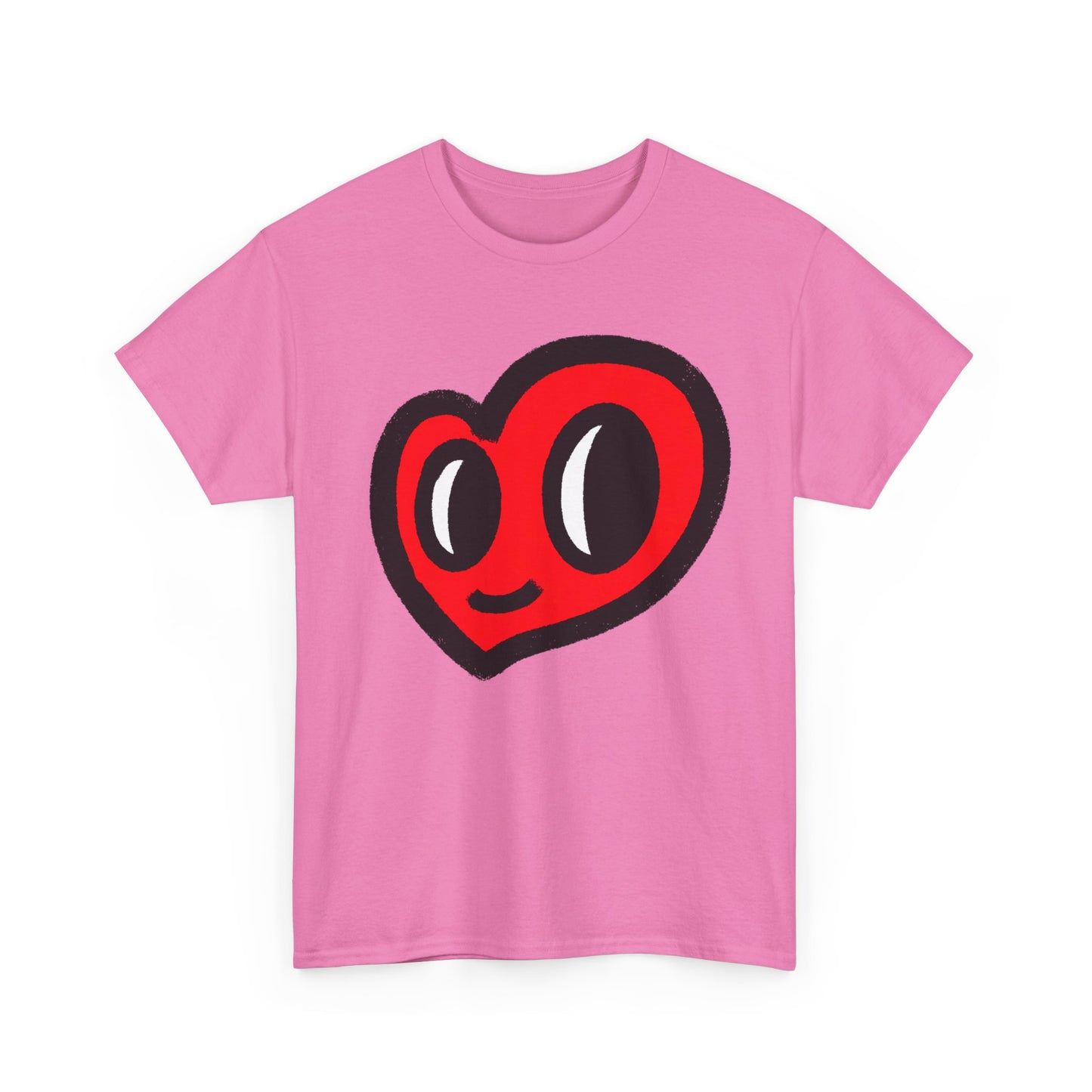 MoDoBo Cute Red Heart Graphic Tee — Playful Cartoon Heart Shirt