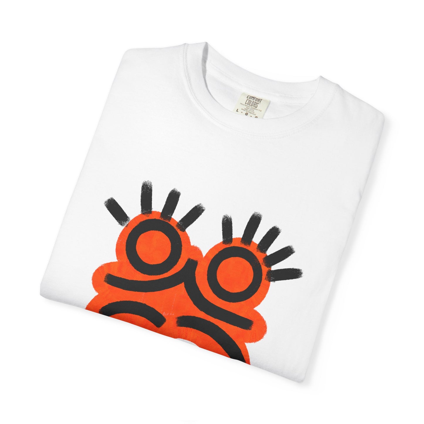 Graphic Tee — Bold Orange Abstract Face T-Shirt