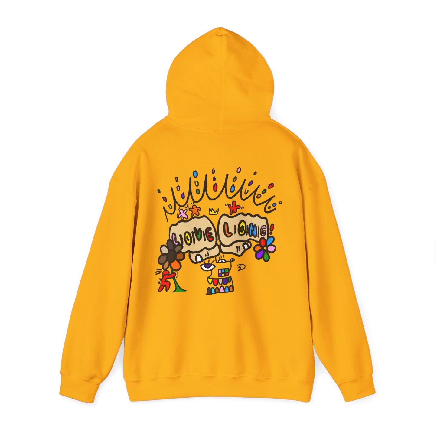 Love Grows Hoodie — Colorful Hand-Drawn Floral Peace Sweatshirt