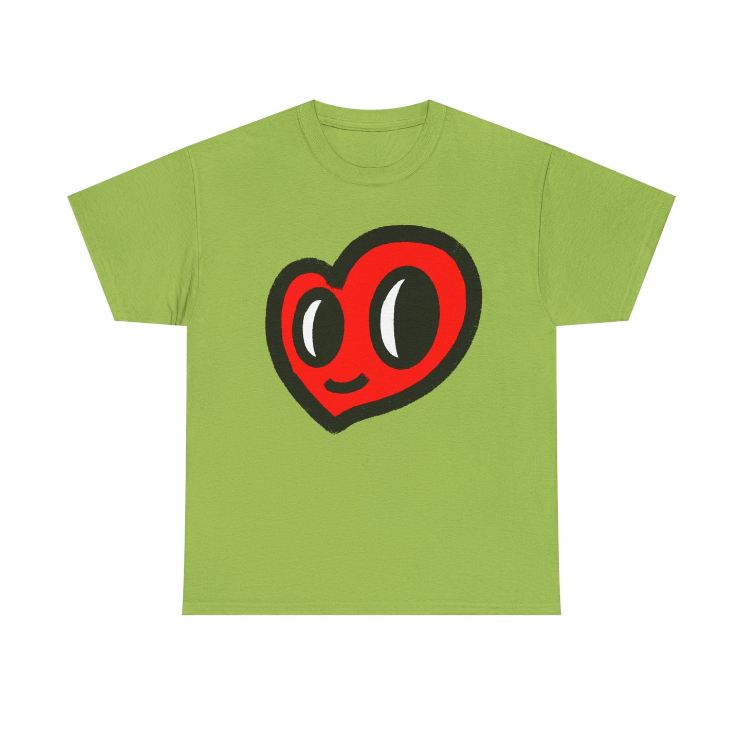 MoDoBo Cute Red Heart Graphic Tee — Playful Cartoon Heart Shirt