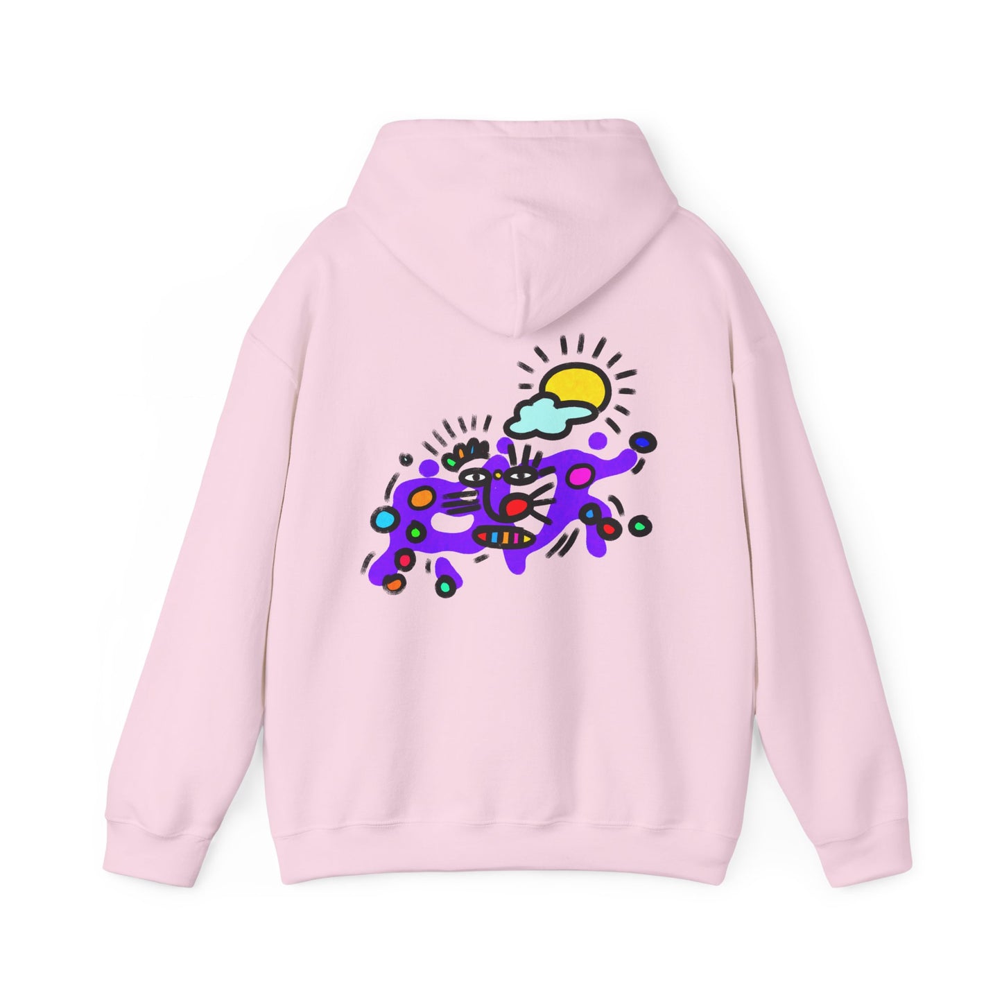 Abstract Surf Cat Hoodie – Colorful Cat Surfing Graphic Pullover