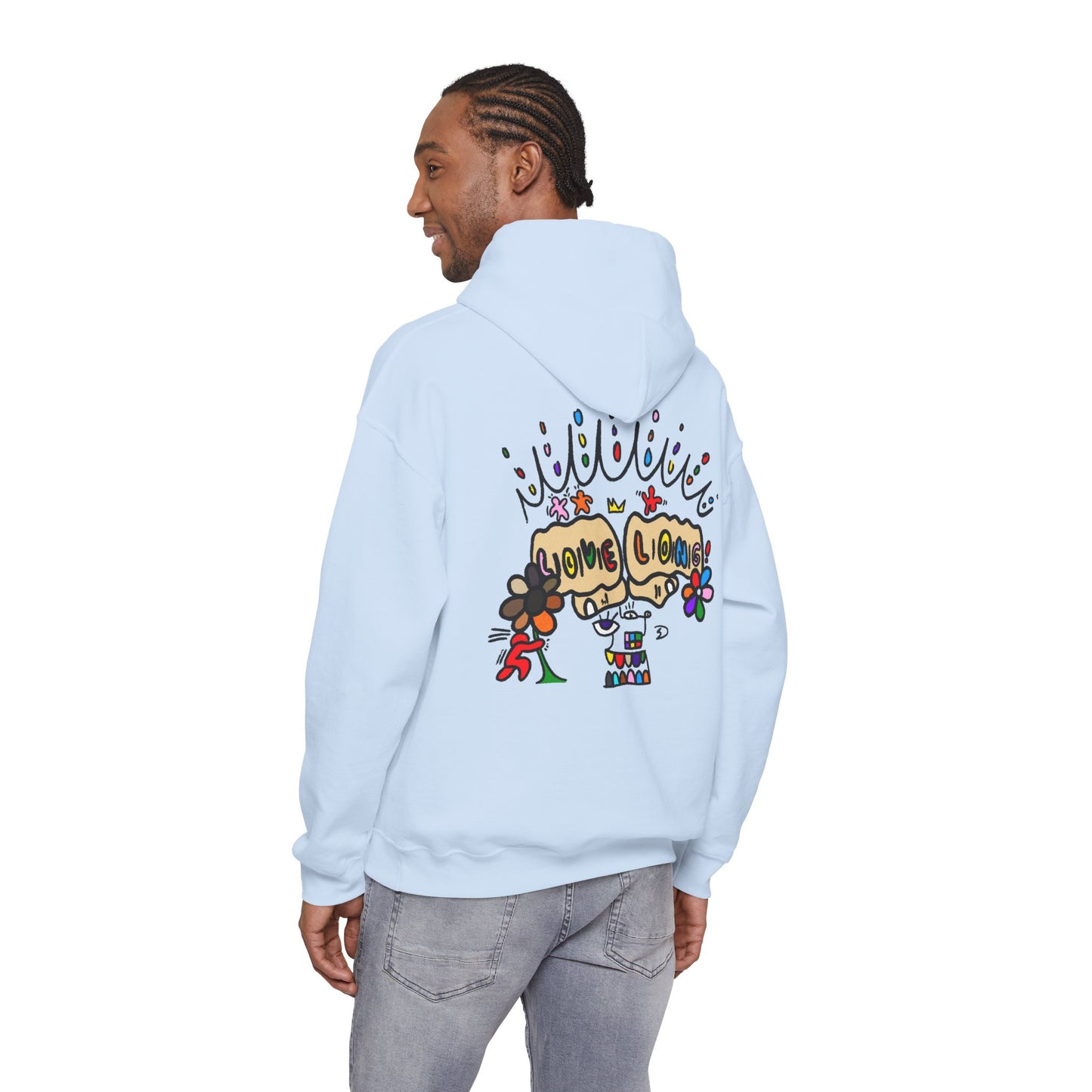 Love Grows Hoodie — Colorful Hand-Drawn Floral Peace Sweatshirt