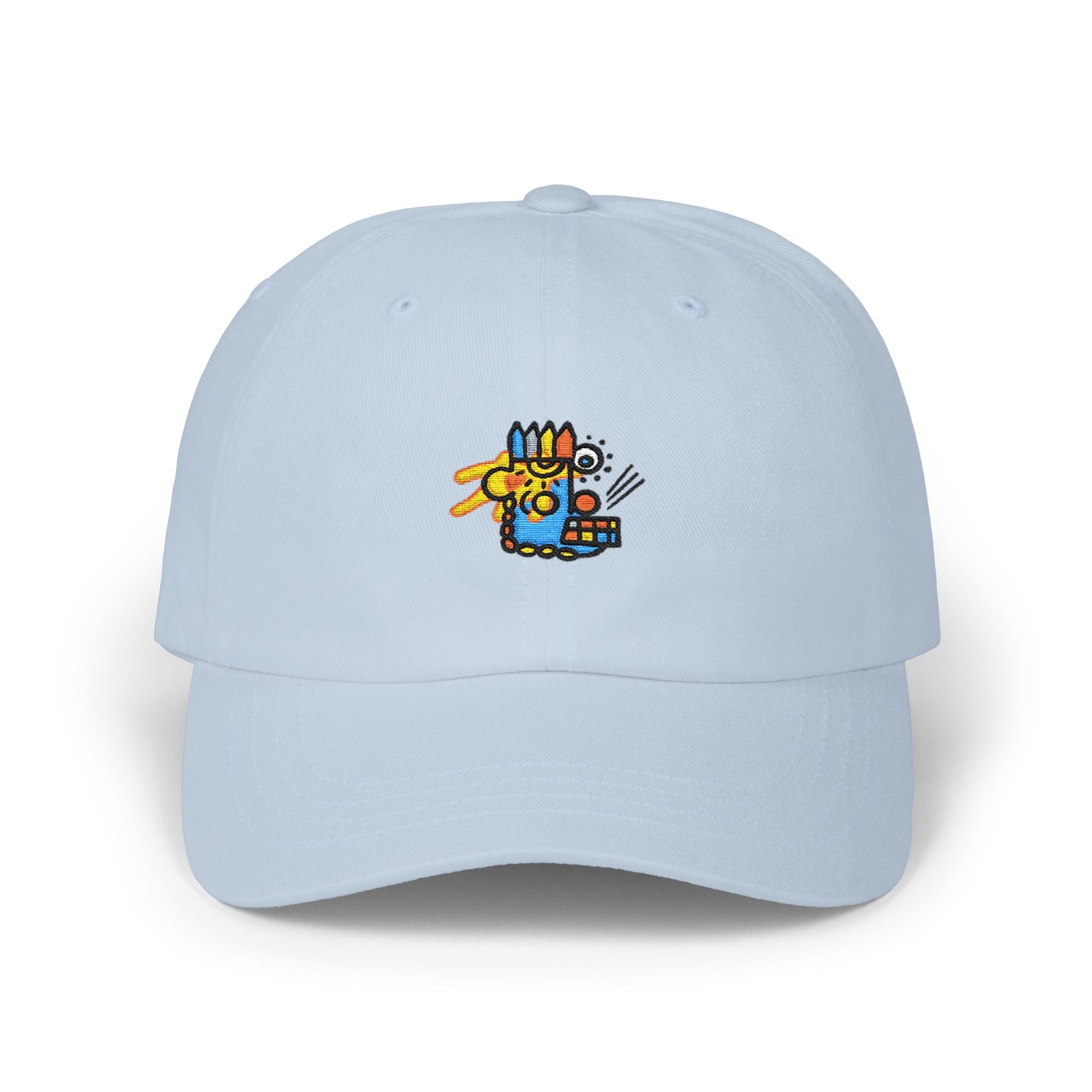 Dad Cap with Colorful Cartoon Skate Bunny Embroidery – Casual Baseball Hat for Kids & Teens