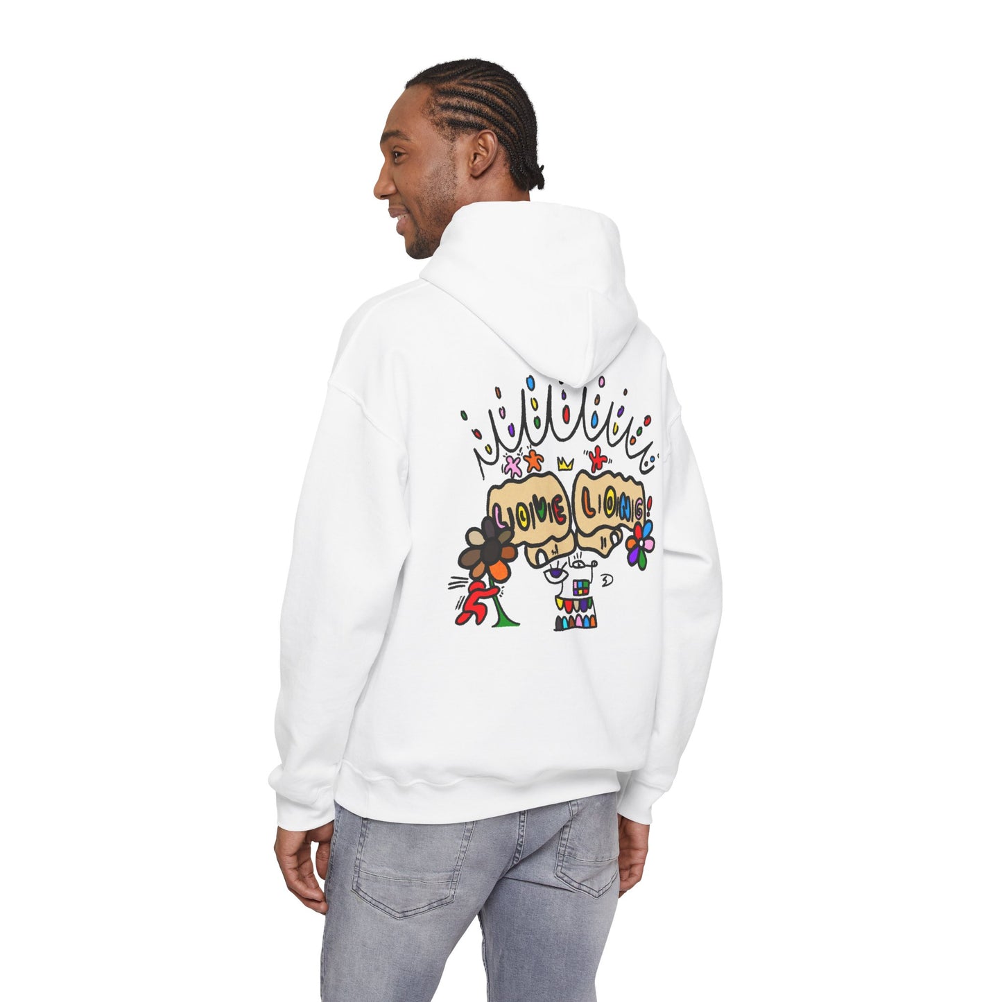 Love Grows Hoodie — Colorful Hand-Drawn Floral Peace Sweatshirt