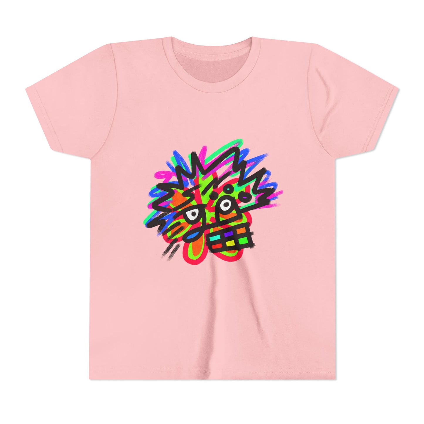 Youth Tee — Colorful Abstract Monster Face Graphic Shirt