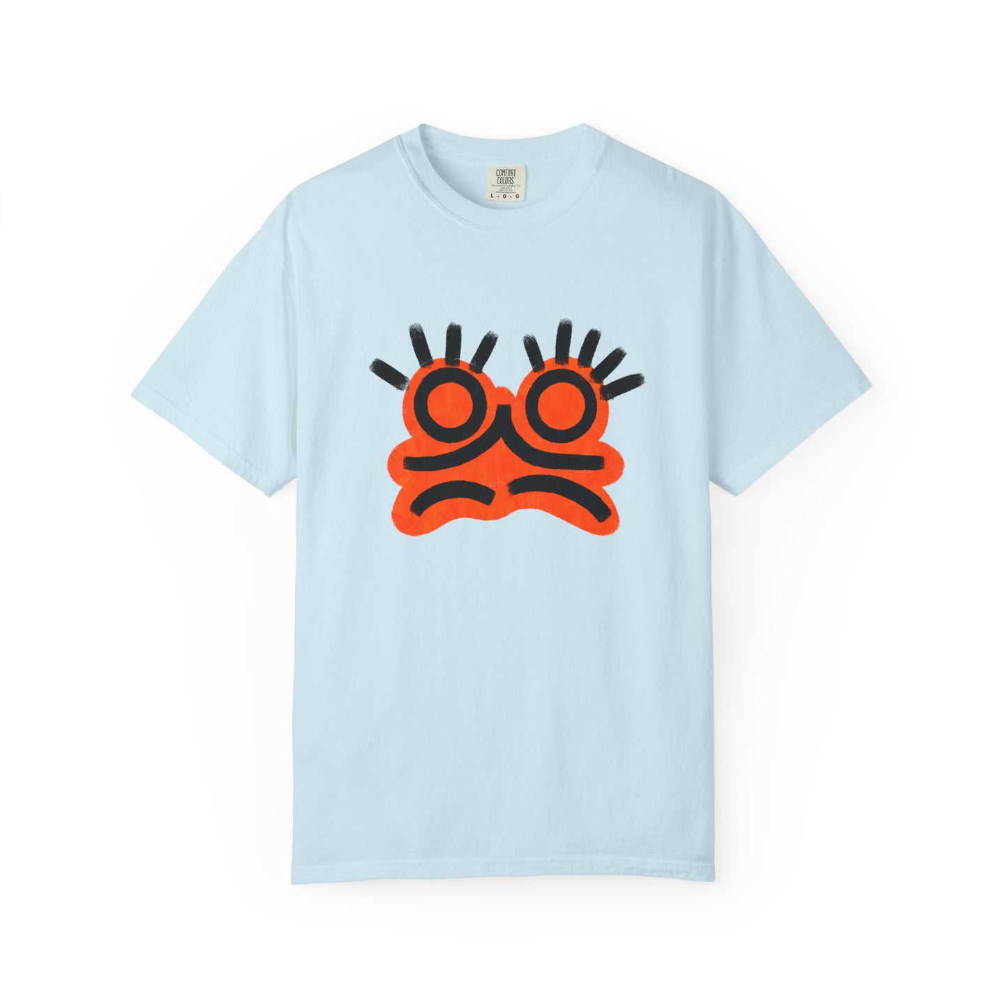 Graphic Tee — Bold Orange Abstract Face T-Shirt