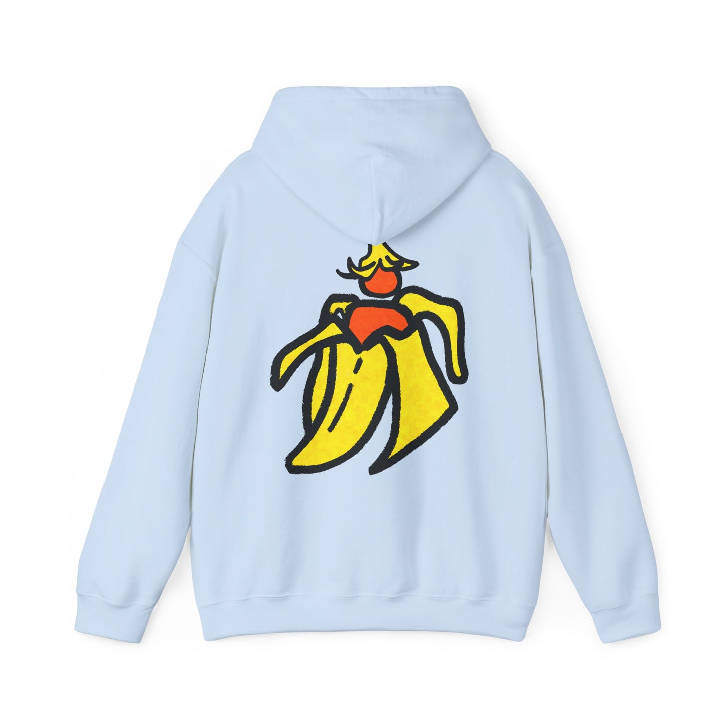 Banana Peel Graphic Hoodie — Playful Retro Fruit Illustration Sweatshirt